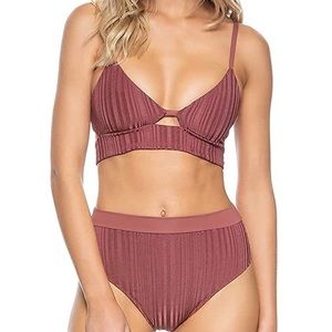 Tavik Juliet Swim Top Slinky Rib Berry Bikini top